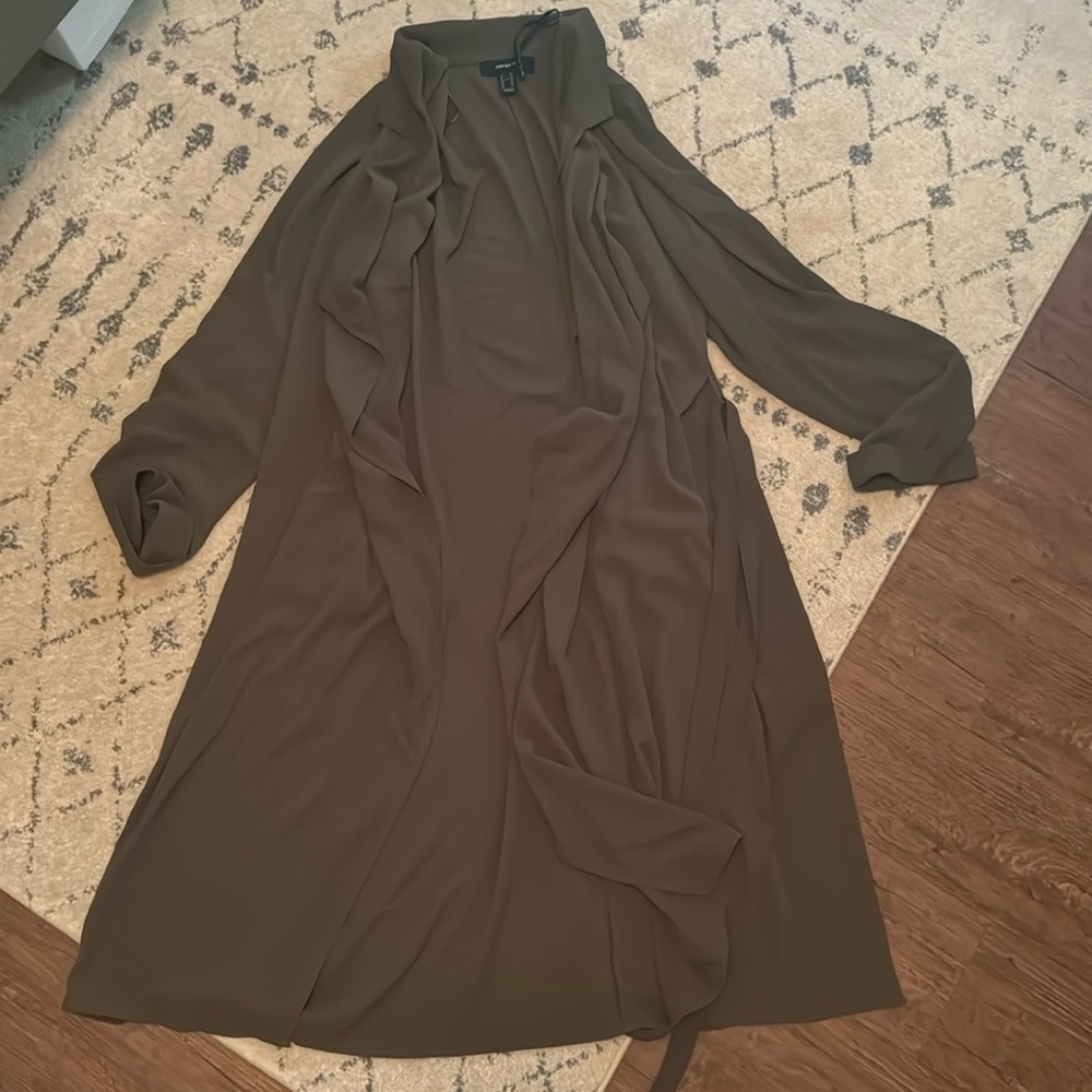 Olive Green trench wrap coat